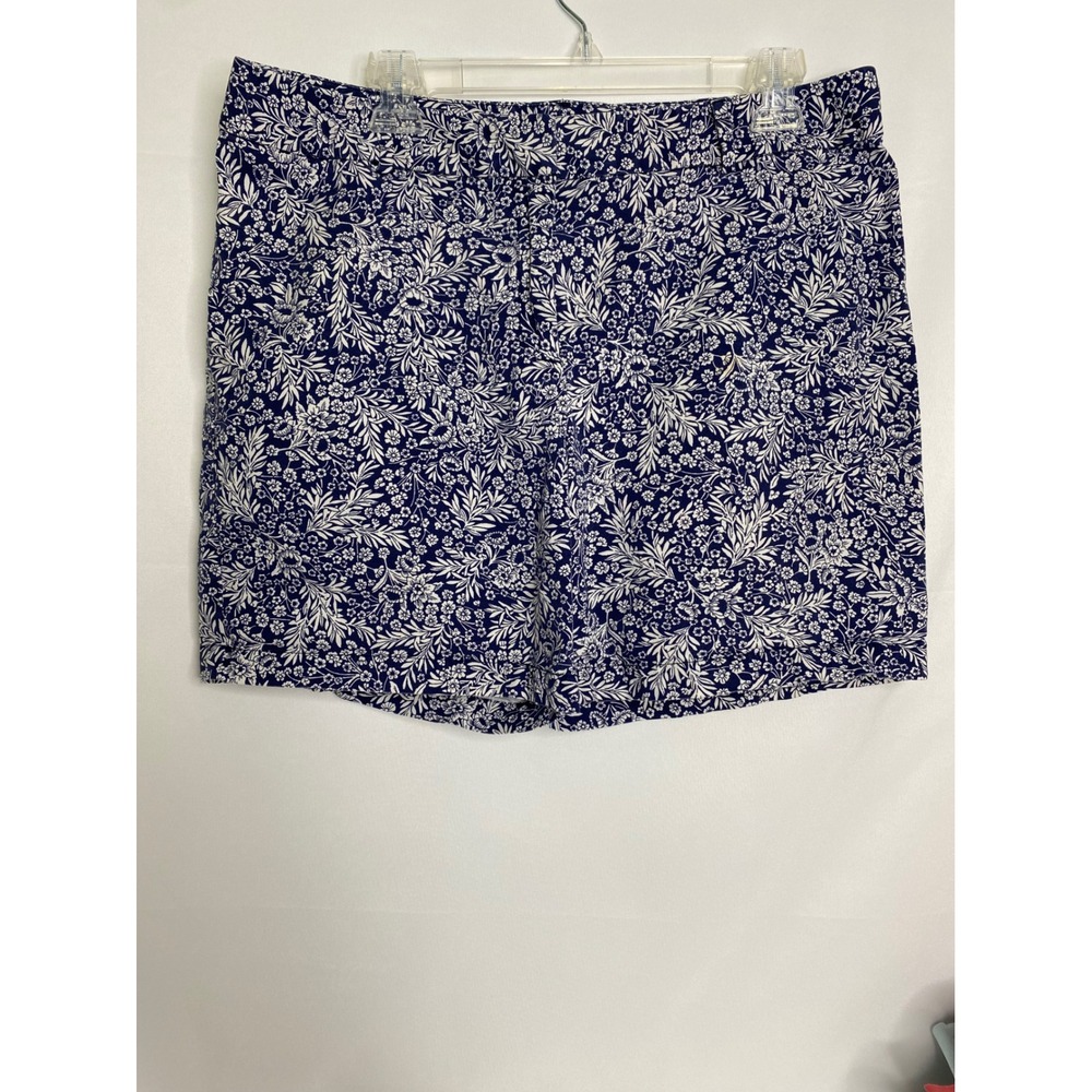 Talbots Blue & White Floral Women's Shorts Size 14